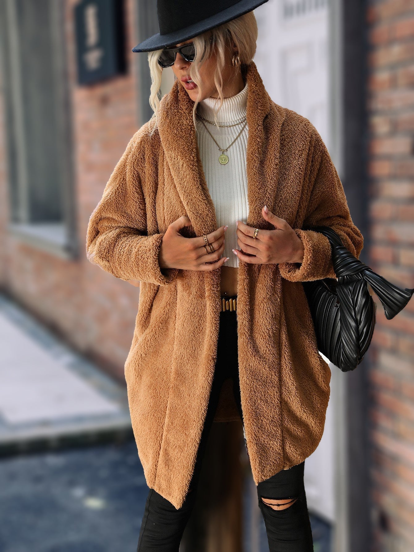 Cardigan Teddy Amplo Alongado