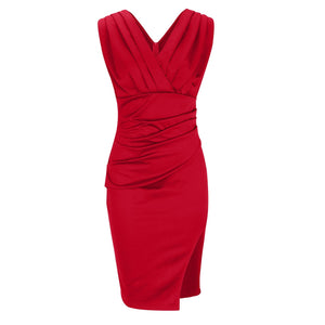 Vestido Isa Justo Decote V e Fenda