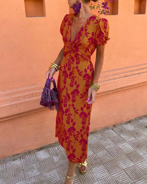 Larisa | Vestido elegante com mangas bufantes