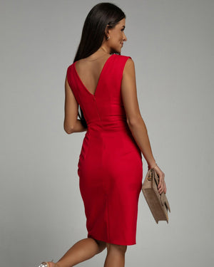 Vestido Isa Justo Decote V e Fenda