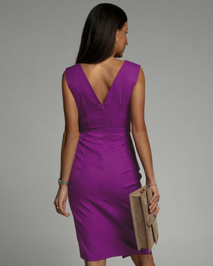 Vestido Isa Justo Decote V e Fenda