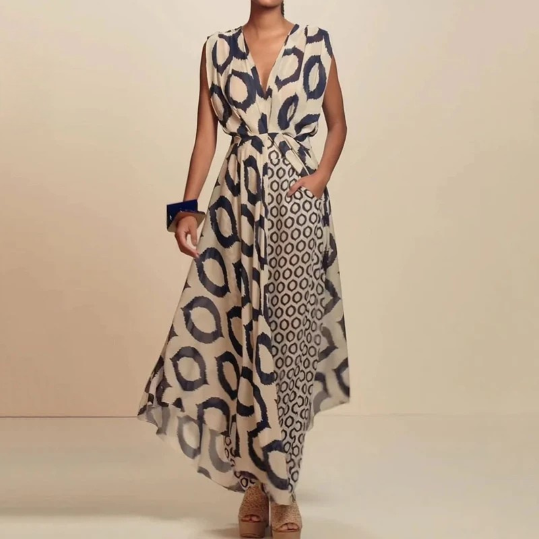 Conjunto Boho Chic com Kimono Comprido e Calças – Estampado Étnico e Corte Fluido