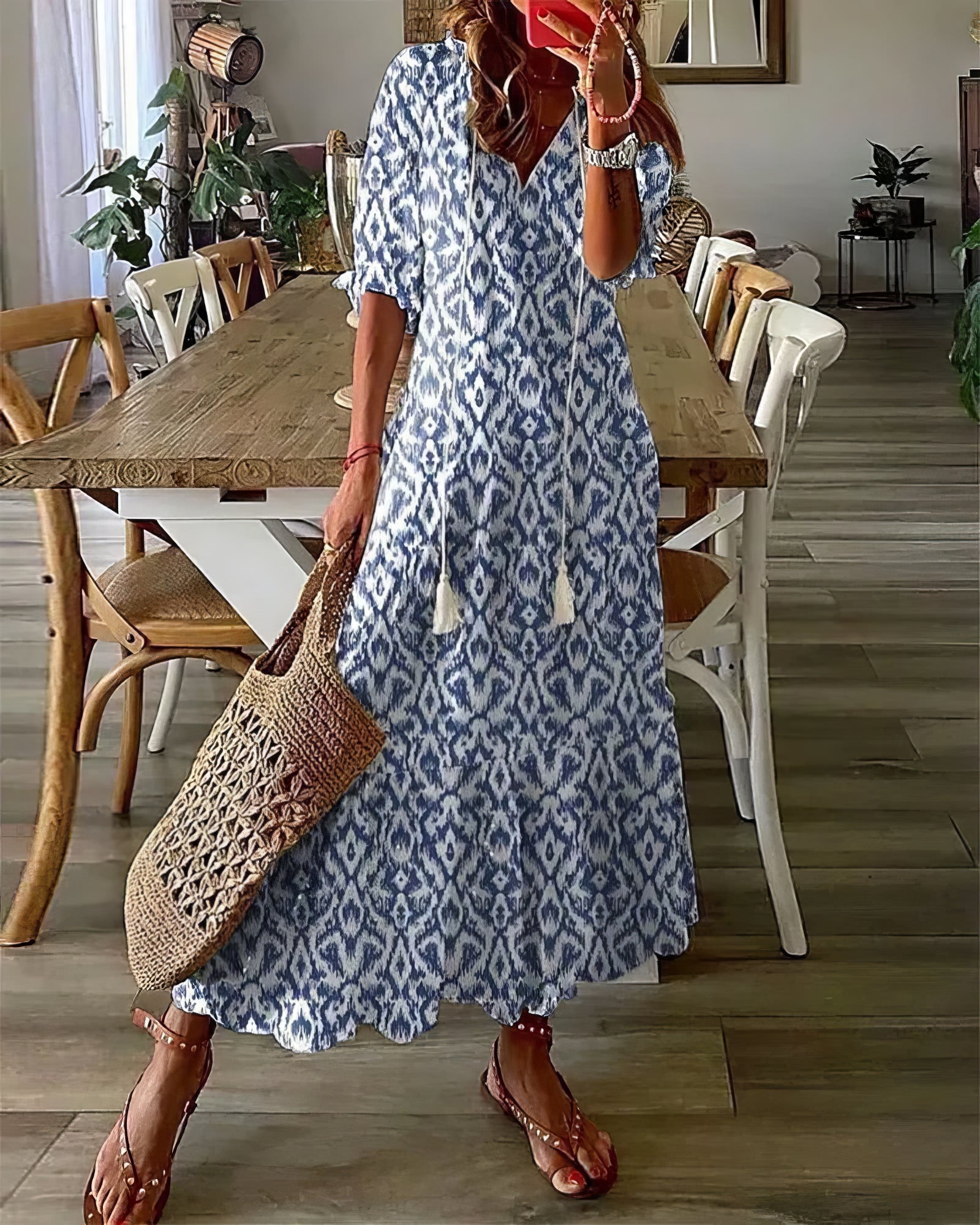 Diana™ - Vestido Boho com Cobertura para o Abdômen